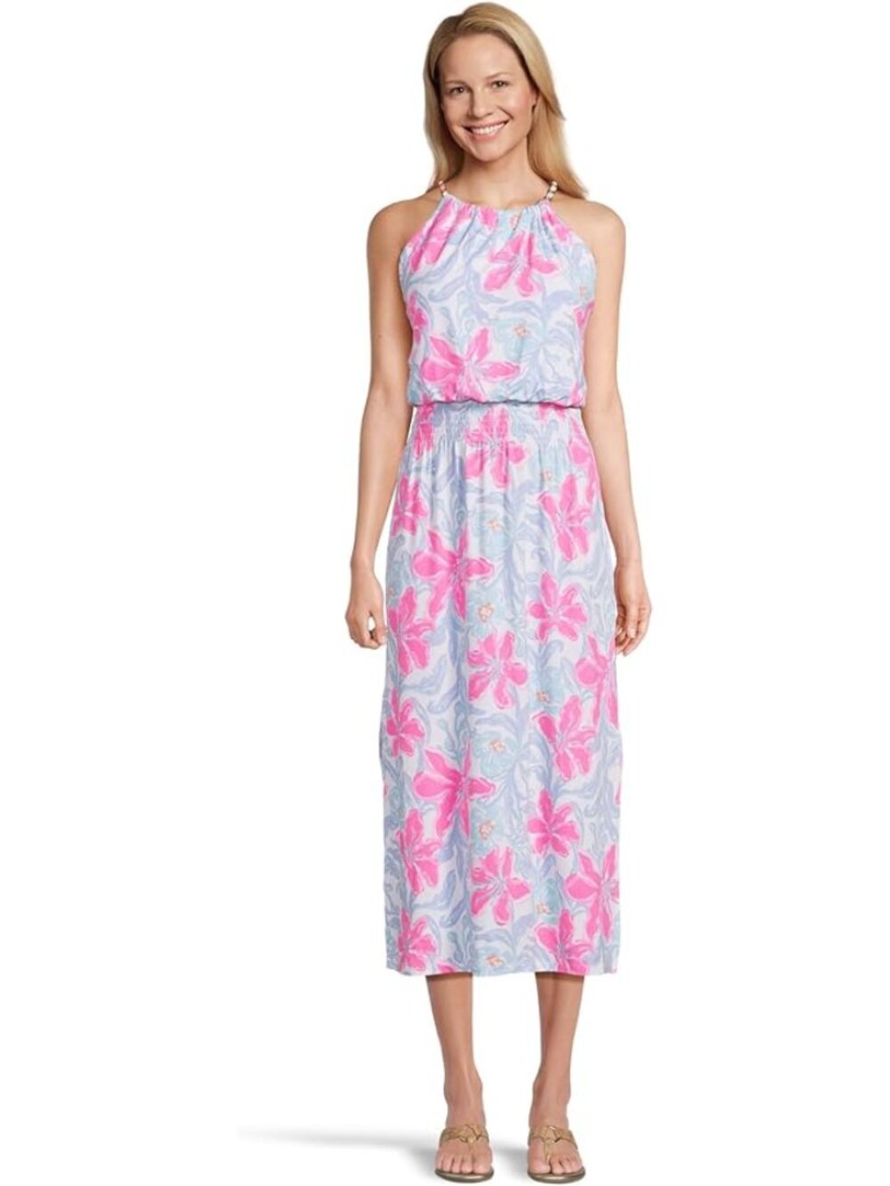 NWT Lilly Pulitzer Gracelyn Halter Midi Dress Beachside Haven S